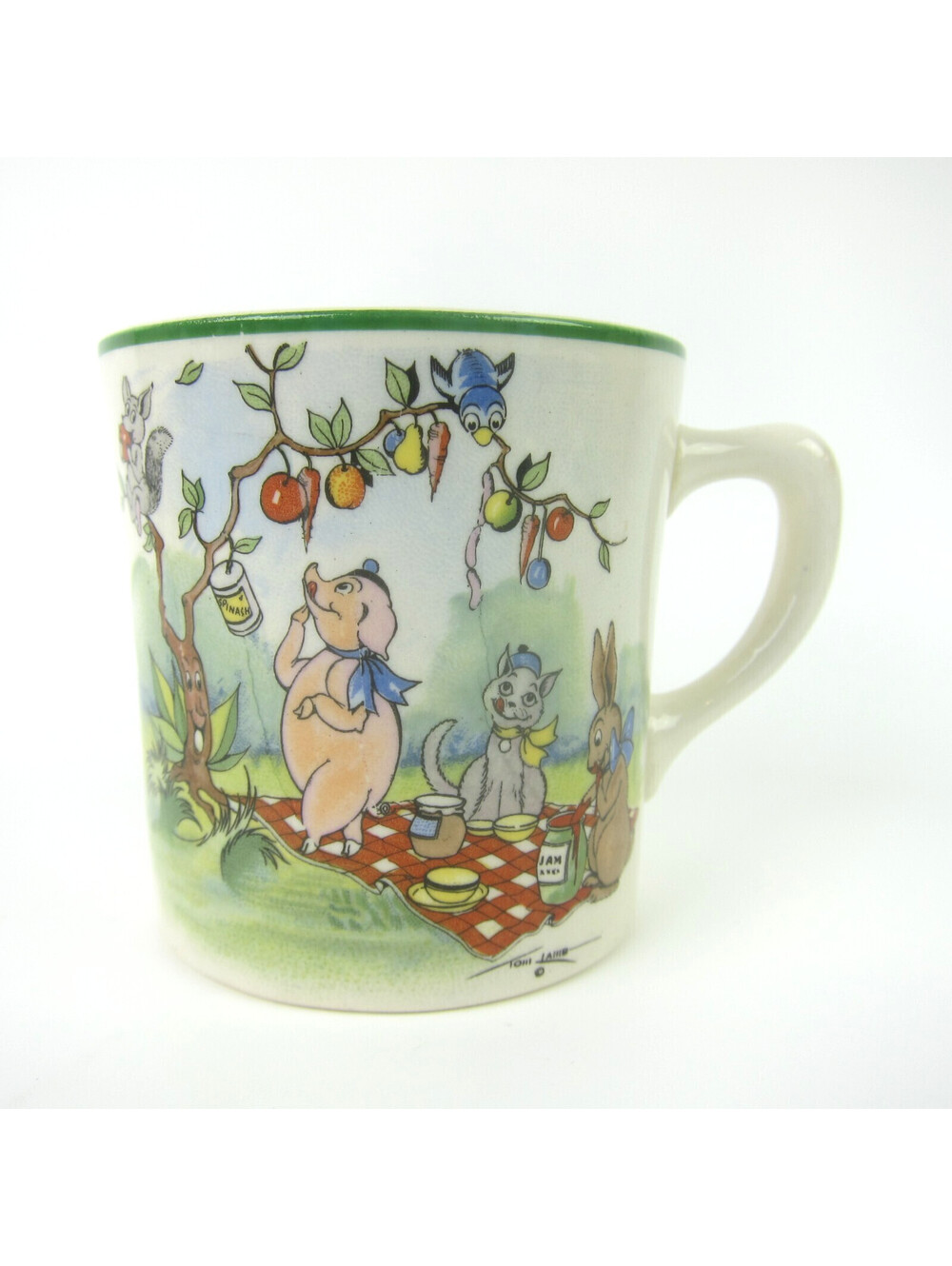Vintage Century By Salem Child's Cup Mug Artist Signed Tom Lamb Made in USA RARE